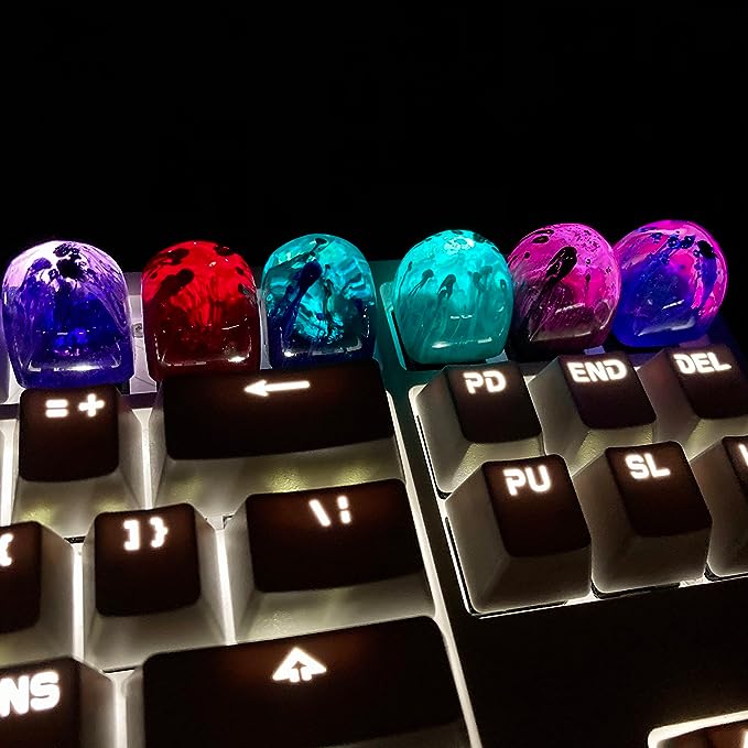 Translucent Artisan Keycap Abstract Multicolor Resin Keycaps