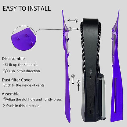 Skin placca PS5 Disc PlayStation 5 compatibile, per raffreddamento, purple viola
