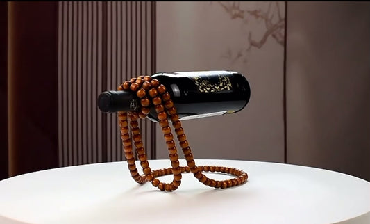 Portabottiglie di vino perlato legno satinato, elegante, classico espositore