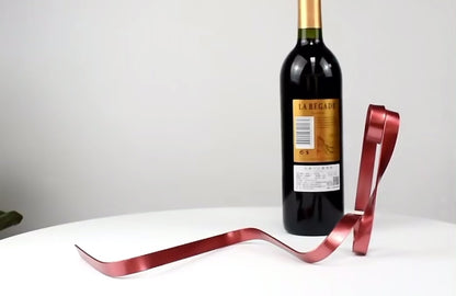 Portabottiglie di vino effetto nastro in acciaio, classico espositore